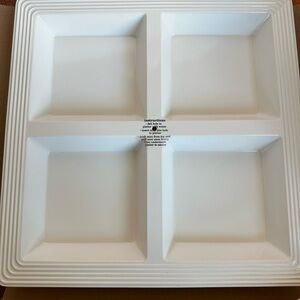 nora fleming Melamine Serving Platter - Large Square Sectional Tray